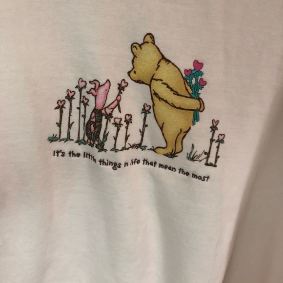 Vintage Walt Disney Pooh Piglet It's The Little Things Graphic Sweatshirt M - Picture 2 of 9